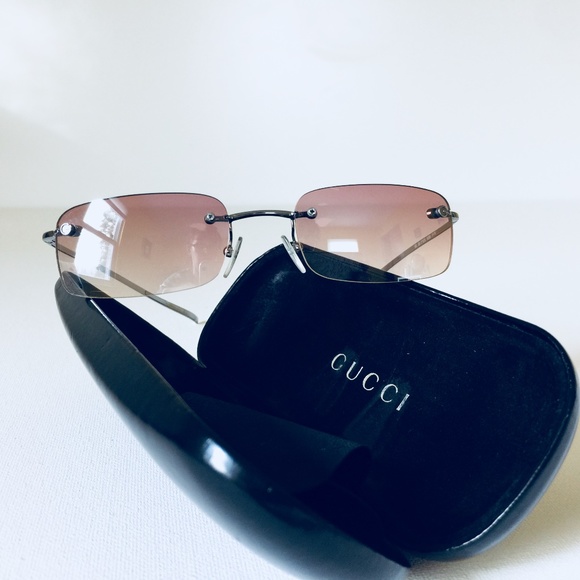 Gucci Accessories - Authentic Gucci Rimless Sunglasses & Case (Unisex)